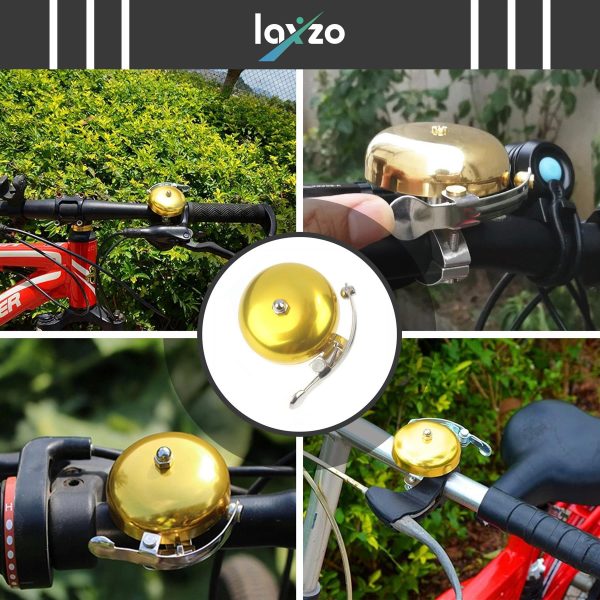 Classic Retro Large Loud Round Bicycle Bell Cycle Ding Dong Metal Bell Golden