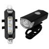 Bicycle USB-Rechargeable LED Headlight with Tail Warning Light Rear White