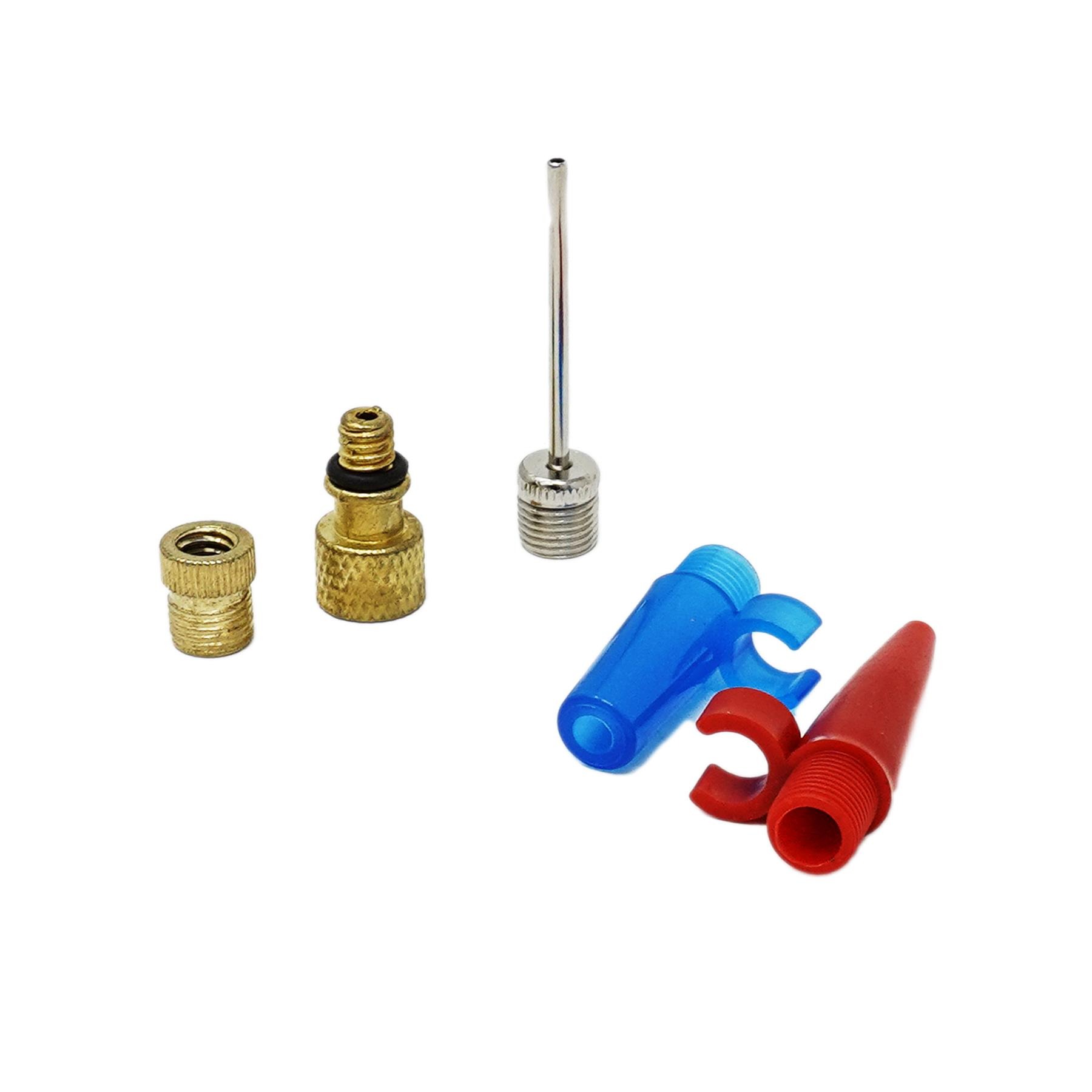 Pump Adaptor Set Kit 5 pcs NEEDLE ValvConnector e Football Airbed Tyre Bike UK