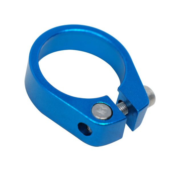 MTB Mountain Road Bike Light Alloy Seat Post Clamp 34.9mm Frame Bolt Fix Blue