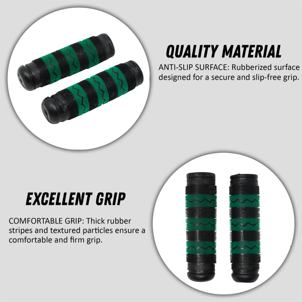 Soft Bike Handle Bar Grips Hand Grip For MTB Road Bicycle Scooter Green/Black