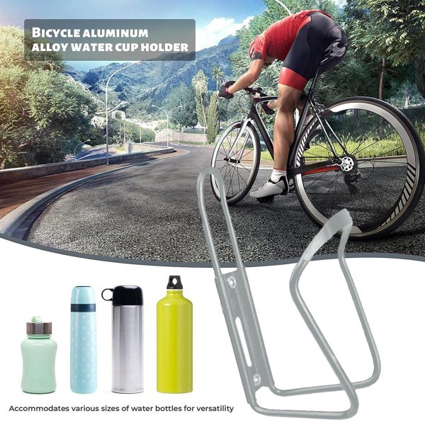 Mountain Bike Water Bottle Holder Cage Kids Road Drinks Bicycle Adjustable Silver